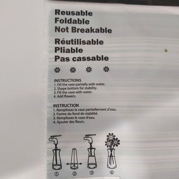 3/$20 Foldable reusable EASY VASE green stripes for flowers - Picture 4 of 4